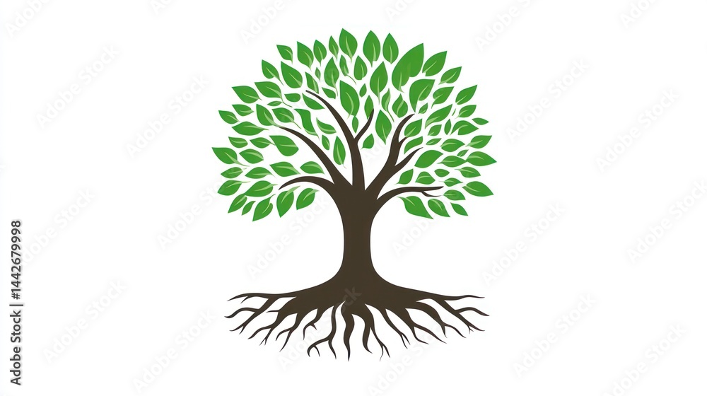 Obraz premium Green Tree Logo on White Background (6)