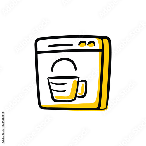 dishwasher on white background for web and graphic design