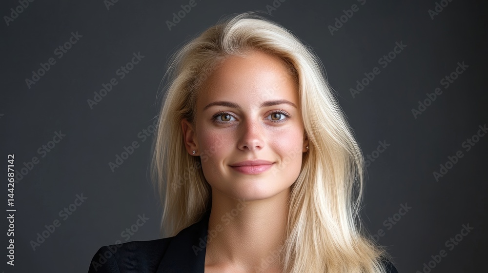 Portrait of a confident woman with long blonde hair Portrait of a confident woman with long blonde hair