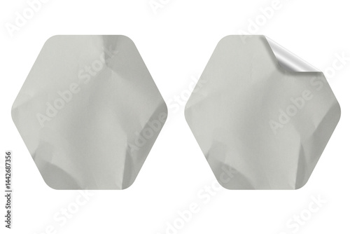 Blank Crumbled Paper Sticker Texture Set