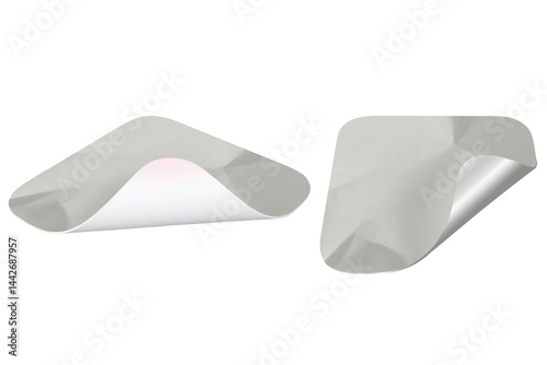 Blank Crumbled Paper Sticker Texture Set