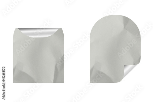 Blank Crumbled Paper Sticker Texture Set
