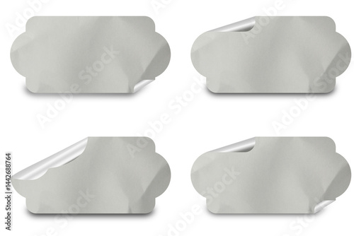 Blank Crumbled Paper Sticker Texture Set