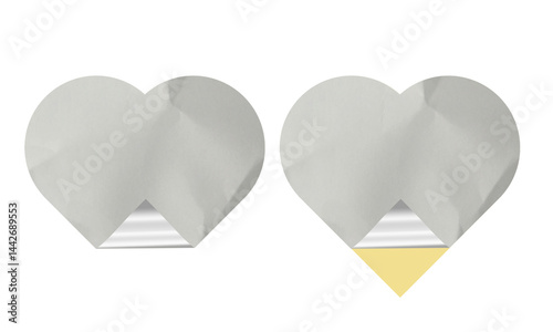 Blank Crumbled Paper Sticker Texture Set