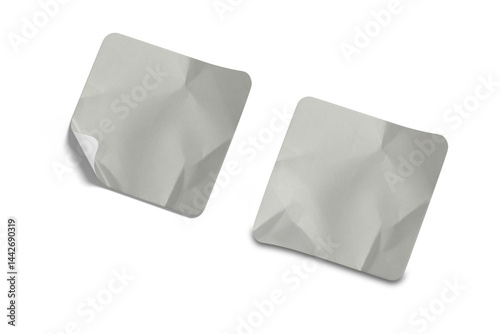Blank Crumbled Paper Sticker Texture Set