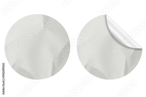 Blank Crumbled Paper Sticker Texture Set