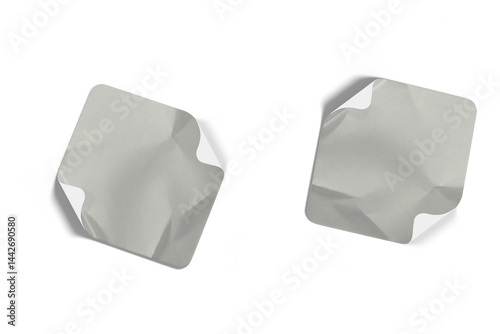 Blank Crumbled Paper Sticker Texture Set