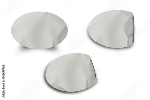 Blank Crumbled Paper Sticker Texture Set