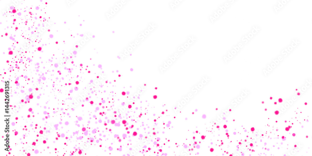 Pink glitter particles texture and glowing lights effect with confetti. Vector star sparks isolated on pink sparkles white background. Pink glitter particles texture and glowing lights effect with confetti. Vector star sparks isolated on pink sparkles white background.