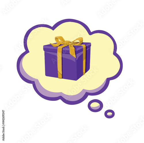 Gift dream thought symbol, color vector