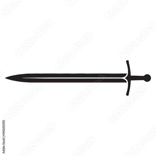 Timeless Estoc silhouette, designed for thrusting with accuracy – Estoc illustration – Minimalist Estoc vector – Weapon silhouette

