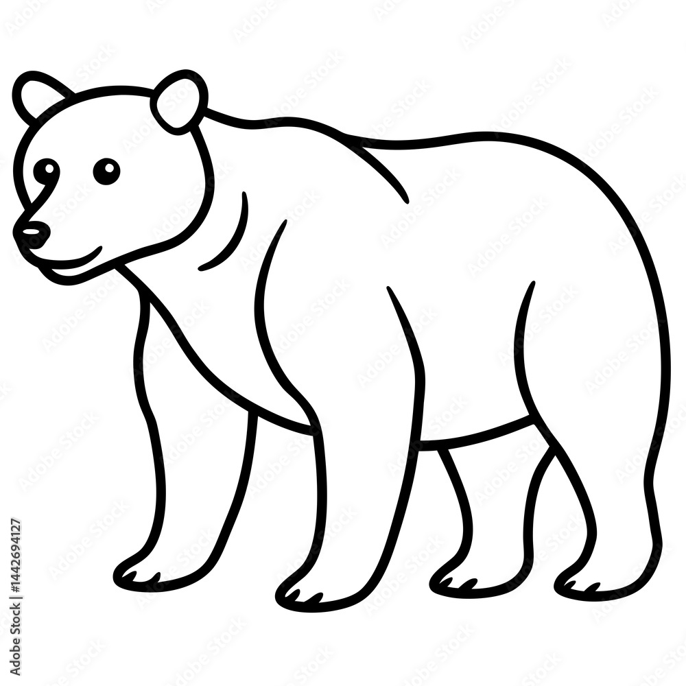 Fototapeta premium Geometric Bear Line Drawing