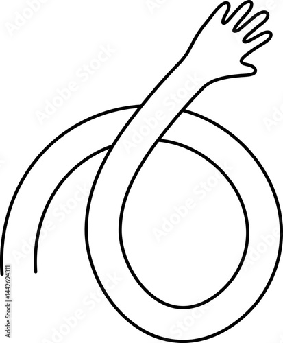Funky long arm with hand illustration
