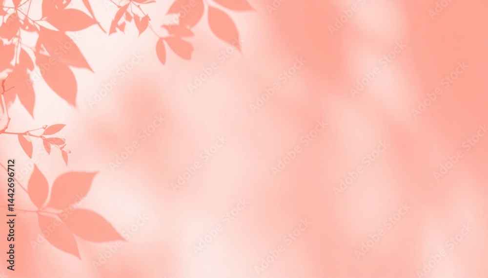 Fototapeta premium Elegant autumn leaves silhouette serene natural environment soft background peaceful atmosphere visual art concept