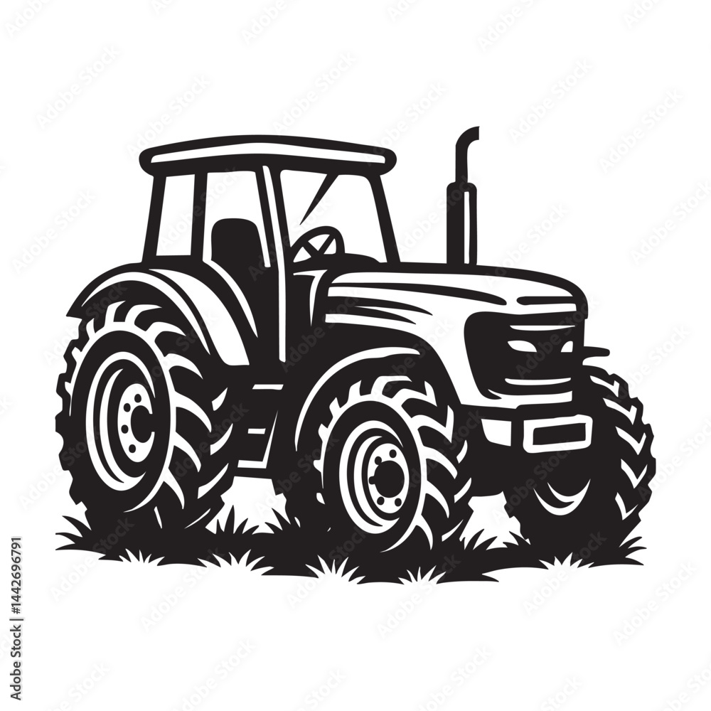 Obraz premium tractor farm vector logo illustration