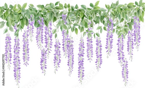 Wallpaper Mural Hanging wisteria with lush greenery Torontodigital.ca