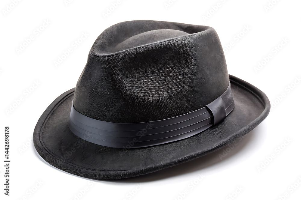 black fedora hat isolated on white background black fedora hat isolated on white background