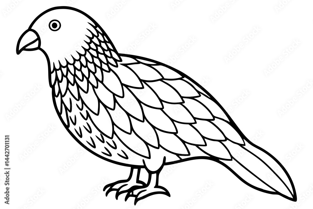 Fototapeta premium Kestrel Silhouette Sketch