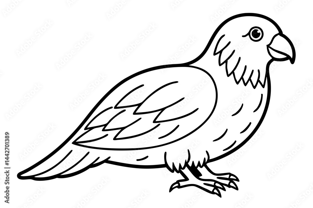 Fototapeta premium Kestrel Silhouette Sketch