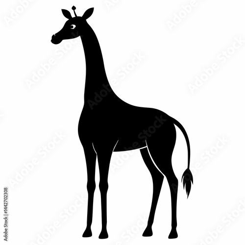 Graceful Giraffe Silhouette Design