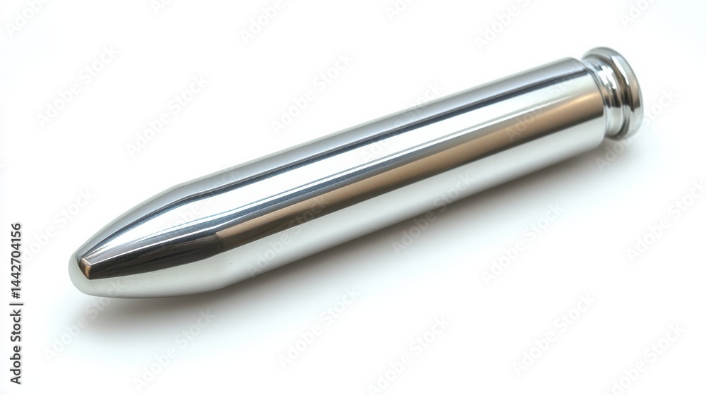 A shiny metal bullet shape A shiny metal bullet shape