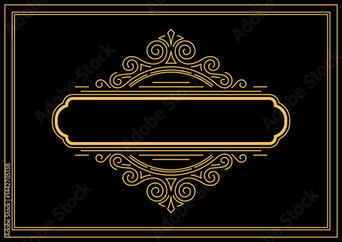 Line curl frame. Modern decorative linear background.
