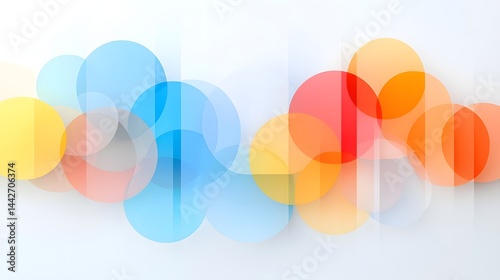 Vibrant overlapping abstract circles in a smooth modern layout designed for high tech or business presentation backgrounds