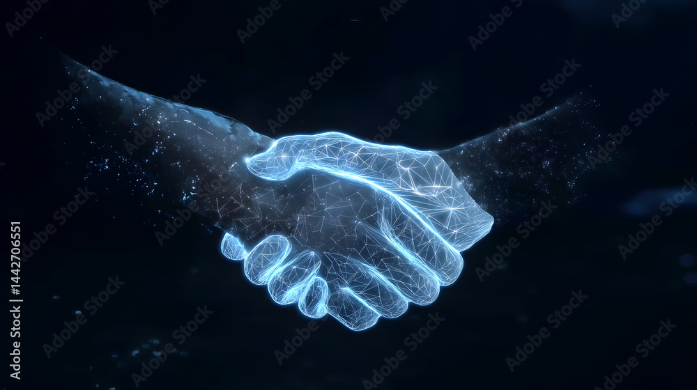Two hands shaking with digital glowing lines in the background, symbolizing connection, collaboration, and digital transformation.
Two hands shaking with digital glowing lines in the background, symbolizing connection, collaboration, and digital transformation.