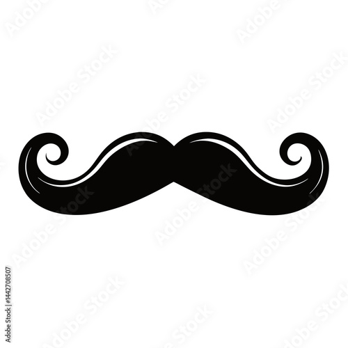 Bold and clean silhouette of a stylized mustache