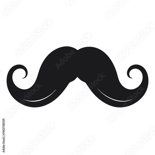 Bold and clean silhouette of a stylized mustache