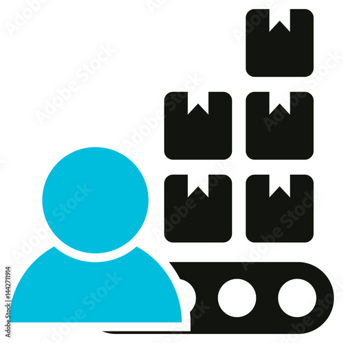 Producer Glyph Blue Grey Icon