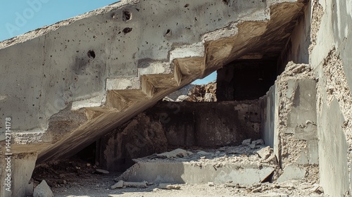 Unfinished cement structure with visible cracks and gaps