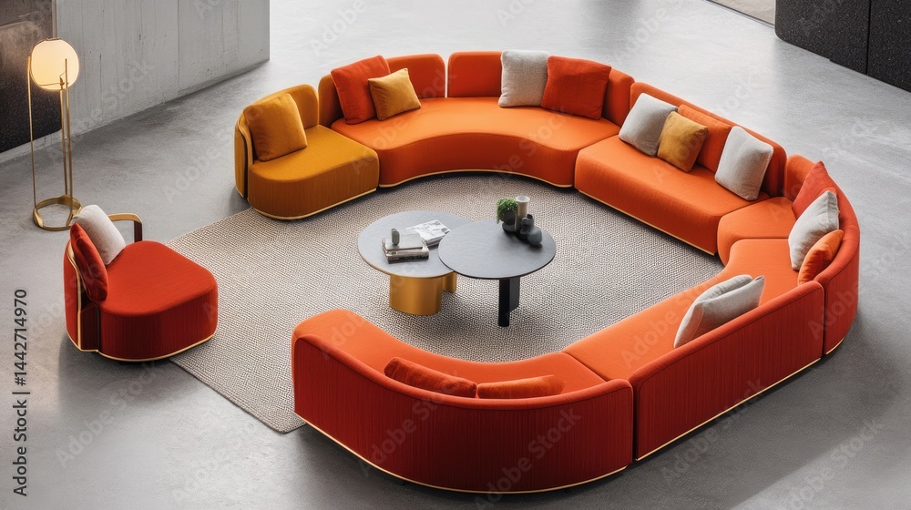 Wide meeting corner with flexible furniture in Open Space office