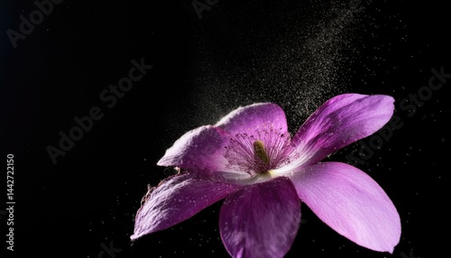 Pollen Dust Floating Around Flower Petals