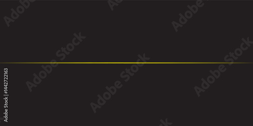 Abstract glowing gold line, horizontal light rays, flash simple art modern