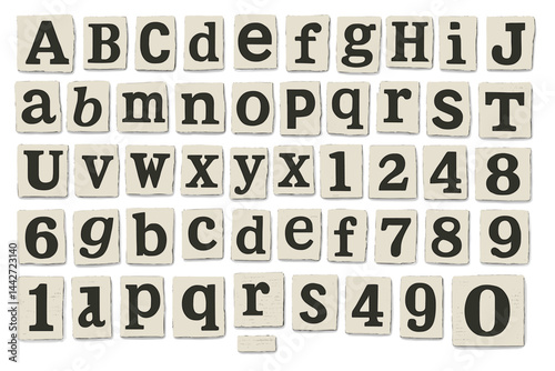 Wallpaper Mural Wall art featuring vintage alphabet and number tiles arranged on a flat surface Torontodigital.ca