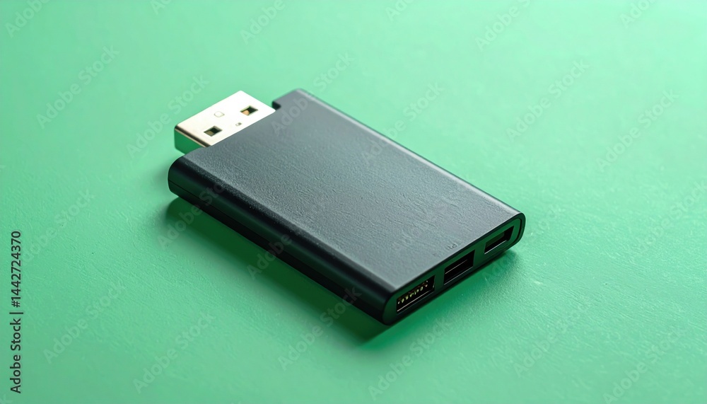 Usb hub connector accessory technology setup product photography clean background overhead angle efficient connectivity solutions Usb hub connector accessory technology setup product photography clean background overhead angle efficient connectivity solutions