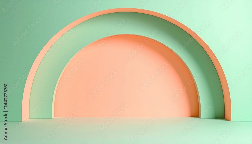 Abstract minimalist arch design studio space 3d render soft colors eye-level view modern aesthetic Abstract minimalist arch design studio space 3d render soft colors eye-level view modern aesthetic