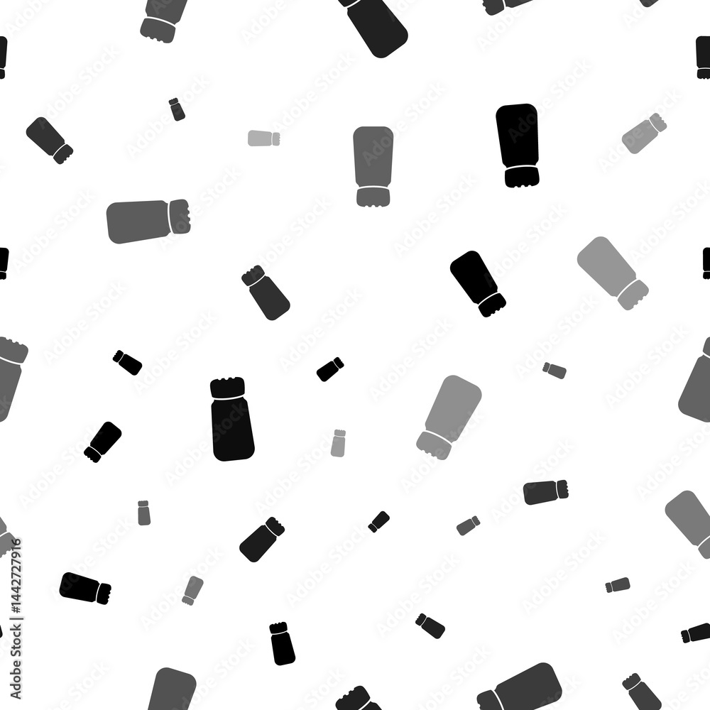 Seamless vector pattern with pepper shaker symbols, creating a creative monochrome background with rotated elements. Illustration on transparent background Seamless vector pattern with pepper shaker symbols, creating a creative monochrome background with rotated elements. Illustration on transparent background