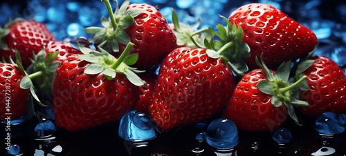 strowberry in Delfts Blauw,ai generative
