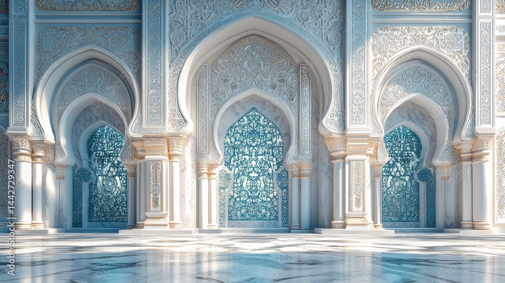 Obraz premium Elaborate middle eastern architecture with ornate arches and intricate patterns