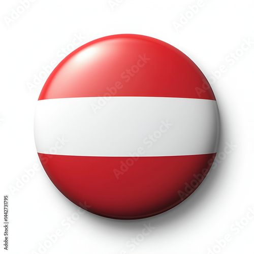 Austria and Poland national flags round 3d icon buttons isolated
