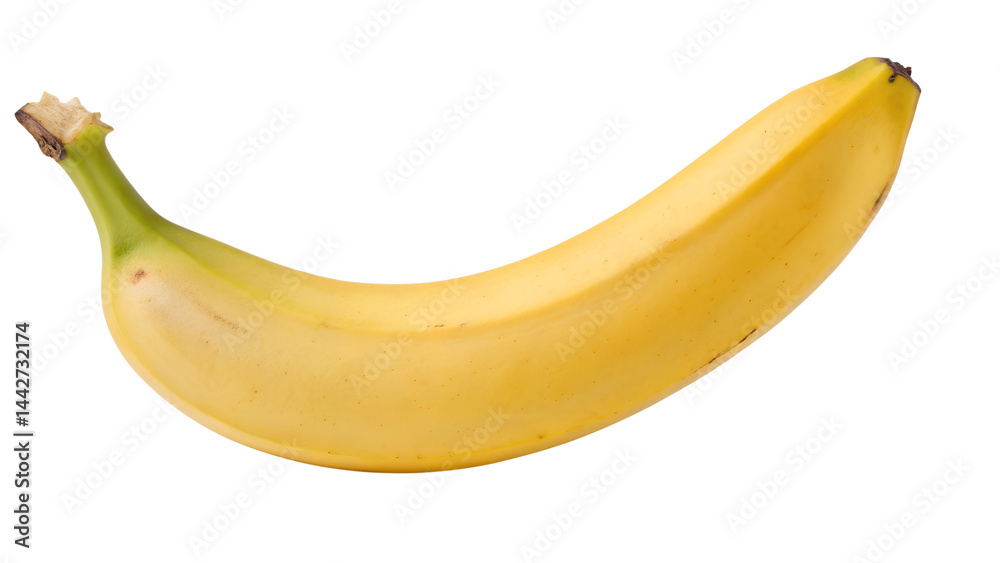 A single ripe banana isolated on a transparent background A single ripe banana isolated on a transparent background