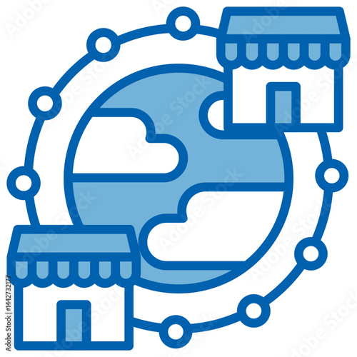 Duopoly Blue White Icon