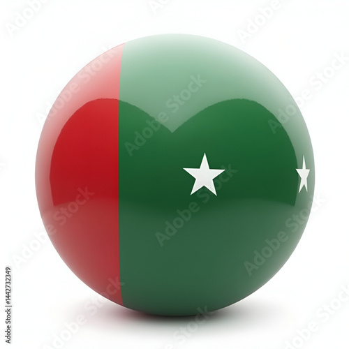 South Africa flag icon with shiny button design, round symbol representing national pride and patriotism