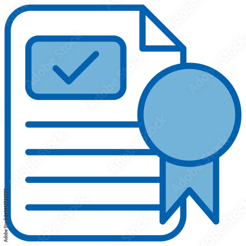 License Blue White Icon