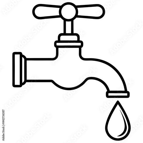 faucet with a drop of water