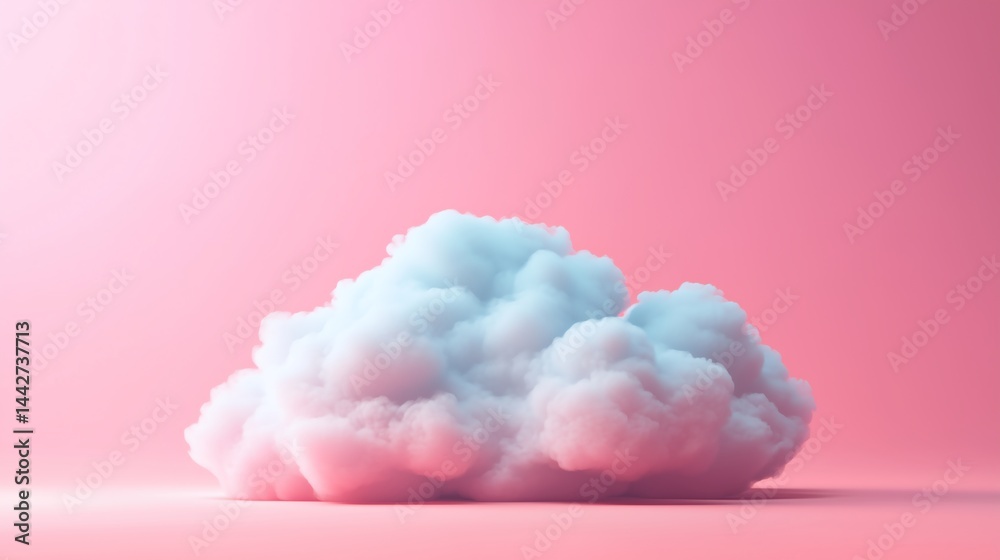 Fototapeta premium 3D Render of Cloud Computing Security Service - Big Data Technology Concept with Minimalist Design