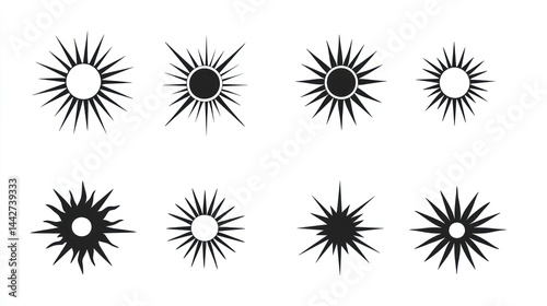 Sun Icons Set - Vector Graphics