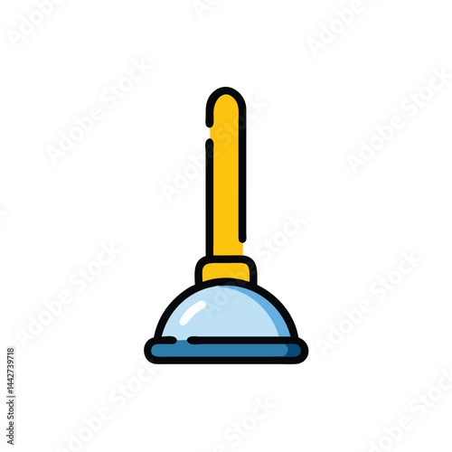 plunger on white background for web and graphic design